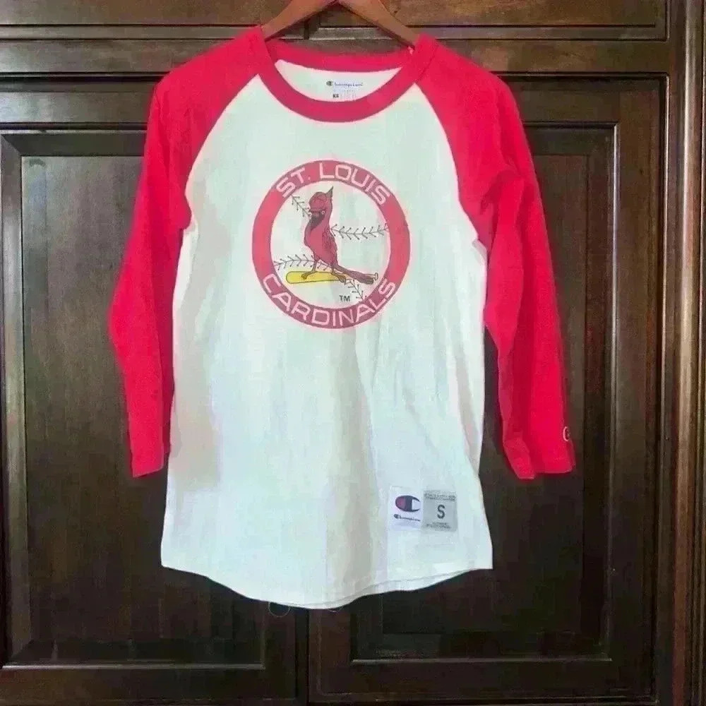 St. Louis Cardinals Champion T-Shirt White & Red, size Small - Picture 1 of 8